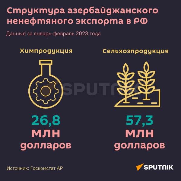 Инфографика: Структура азербайджанского ненефтяного экспорта в РФ - Sputnik Азербайджан