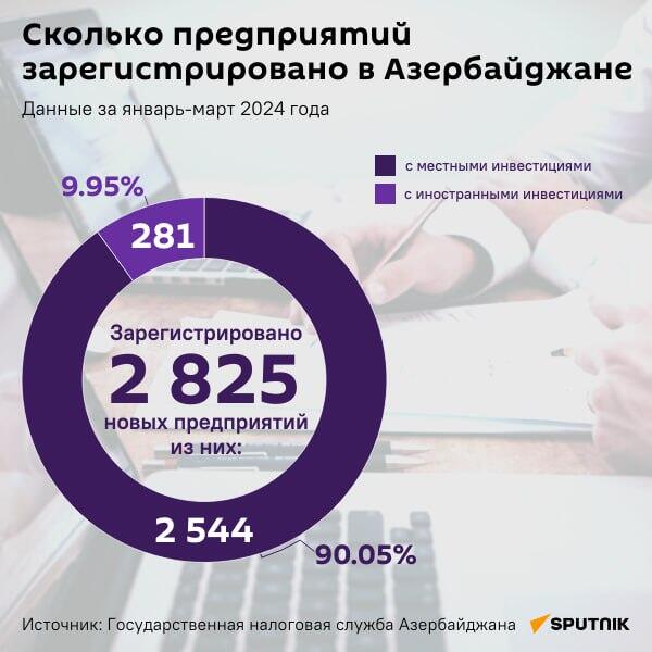 Инфогрфика: Сколько предприятий зарегистрировано в Азербайджане - Sputnik Азербайджан