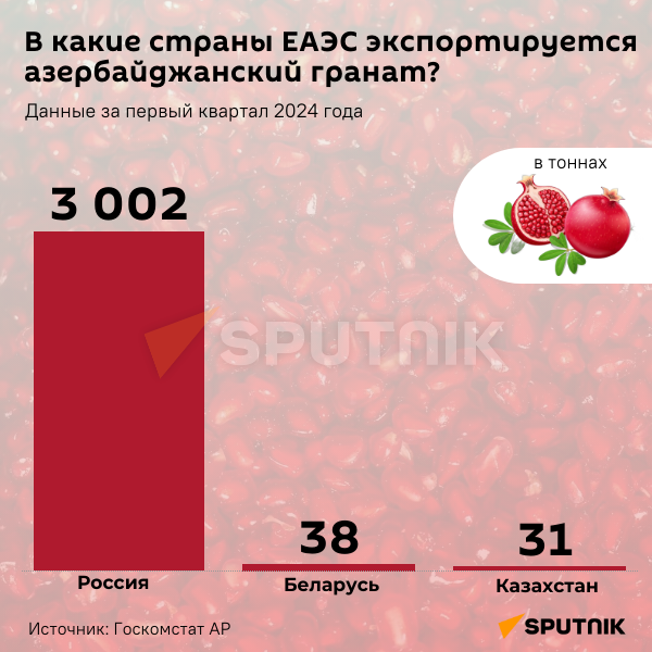Инфографика: В какие страны ЕАЭС экспортируется азербайджанский гранат? - Sputnik Азербайджан