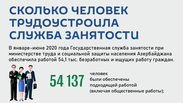 Инфографика: Сколько человек трудоустроила служба занятости - Sputnik Азербайджан