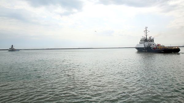 Корабли Каспийской флотилии Военно-морского флота (ВМФ) России покинули Бакинский порт - Sputnik Азербайджан