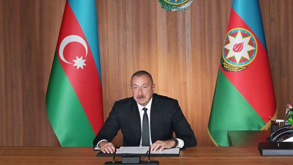 İlham Əliyev BMT Baş Assambleyasının 75-ci Sessiyasında çıxışı zamanı - Sputnik Азербайджан