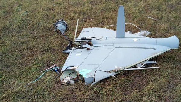 Сбитый армянский БПЛА, фото из архива - Sputnik Азербайджан