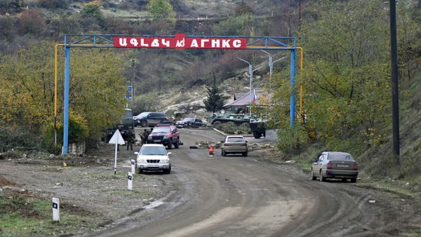 КПП в городе Шуша в Карабахе - Sputnik Азербайджан
