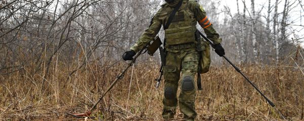 Российский сапер с металлоискателем, фото из архива - Sputnik Азербайджан