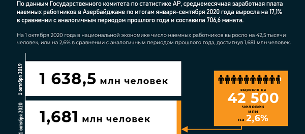 Инфографика: Средняя заработная плата в Азербайджане - Sputnik Азербайджан