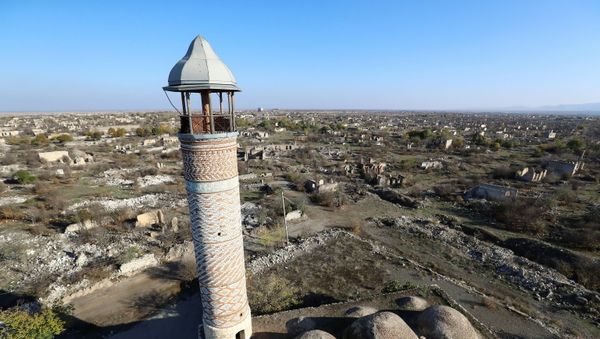 Минарет мечети Джума в Агдаме, фото из архива - Sputnik Азербайджан