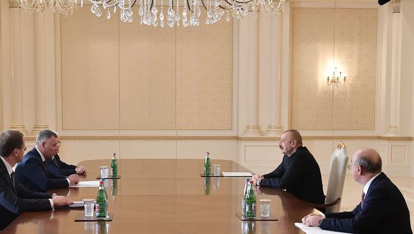 Президент Ильхам Алиев принял главу МЧС РФ Евгения Зинчева - Sputnik Азербайджан