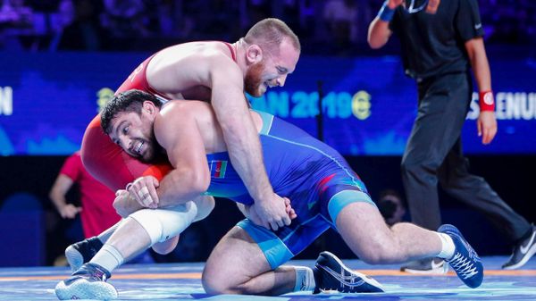 Чемпион мира и Европы Шариф Шарифов и  олимпийский чемпион из США Кайл Снайдер - Sputnik Азербайджан