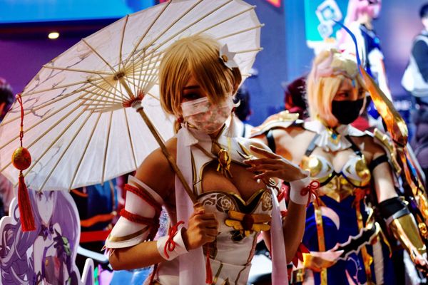 Косплей-модели позируют фотографам в первый день Taipei Game Show в Тайбэе, Тайвань - Sputnik Азербайджан