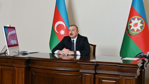 Prezident İlham Əliyev YAP-ın qurultayında, 05 mart 2021-ci il - Sputnik Азербайджан
