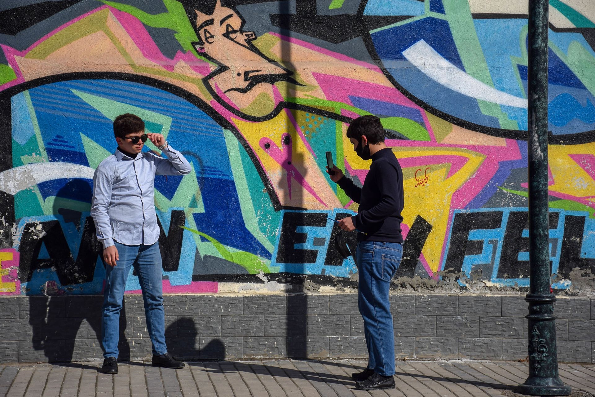 Протестное граффити: молодые художники Шамкира сказали нет буллингу - Sputnik Азербайджан, 1920, 12.03.2021