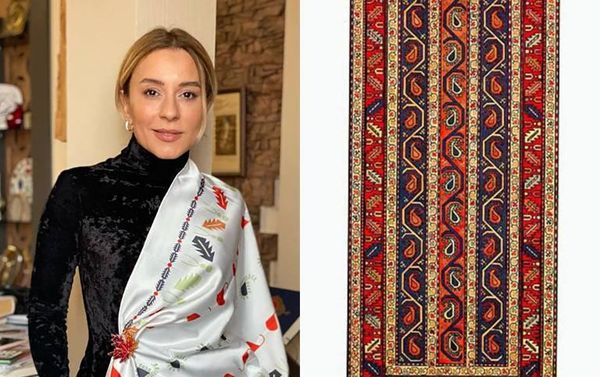 Гюльнара Халилова представила шелковые шарфы с орнаментами известных карабахских ковров - Sputnik Азербайджан