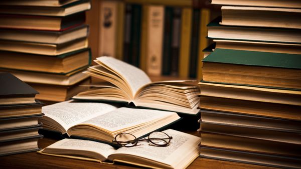 Лежащие на книжной полке открытые книги - Sputnik Азербайджан
