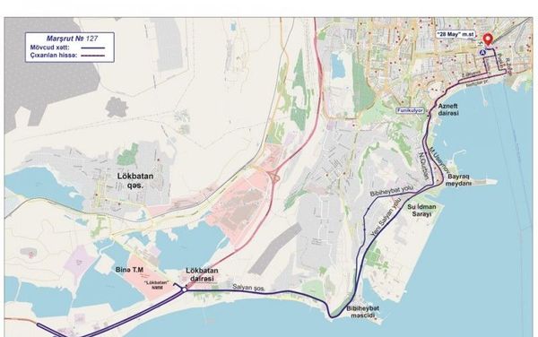 Маршрут движения автобусной линии №127 - Sputnik Азербайджан