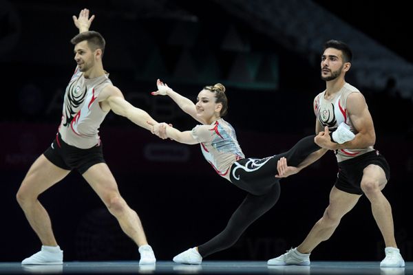 Выступление команды Азербайджана по спортивной аэробике на 16-м чемпионате мира в Баку  - Sputnik Азербайджан