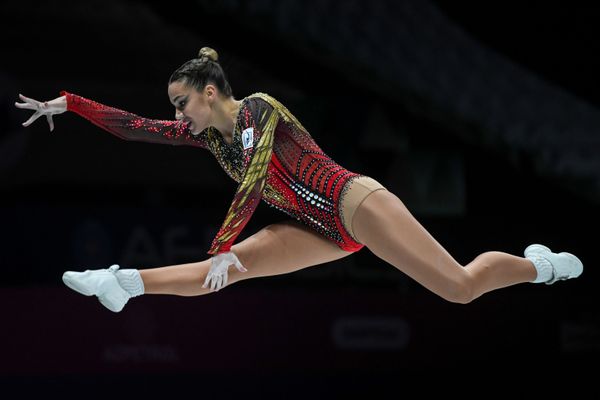 Спортсменка из России Дарья Тихонова во время выступления на 16-м чемпионате мира по спортивной аэробике в Баку  - Sputnik Азербайджан