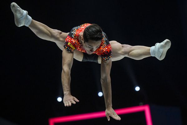Спортсмен из Испании Мигель Мане во время выступления на 16-м чемпионате мира по спортивной аэробике в Баку - Sputnik Азербайджан