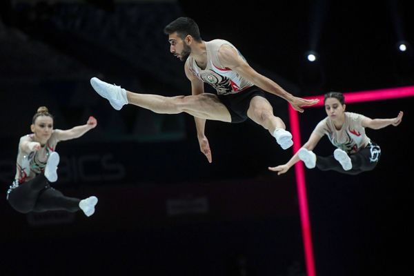 Выступление команды Азербайджана по спортивной аэробике на 16-м чемпионате мира в Баку - Sputnik Азербайджан