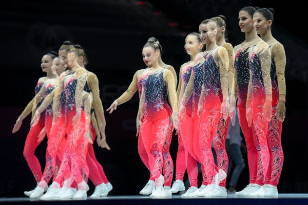Выступление команды Румынии по спортивной аэробике на 16-м чемпионате мира в Баку  - Sputnik Азербайджан