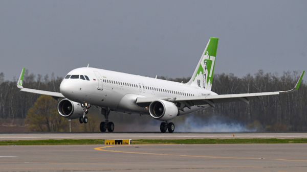 Прилет самолета S7 Airlines в новой ливрее в Домодедово - Sputnik Азербайджан