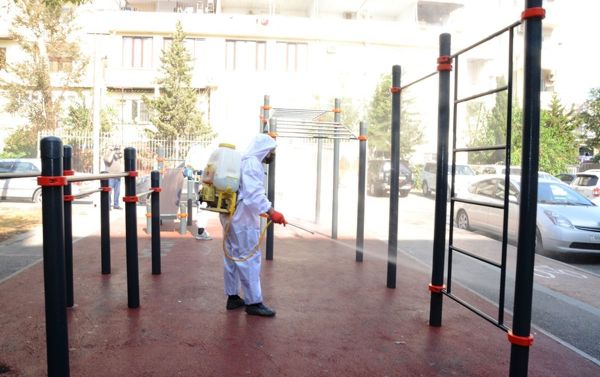 Bakıda küçələrin dezinfeksiyası - Sputnik Азербайджан