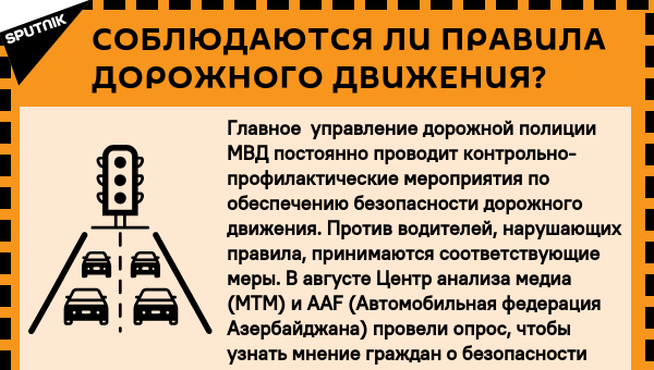 Инфографика: Соблюдаются ли правила дорожного движения? - Sputnik Азербайджан