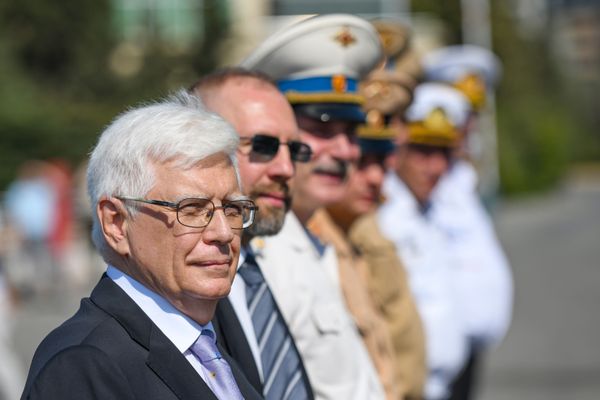 Делегация Военно-морского флота Российской Федерации на территории Бакинского морского порта. - Sputnik Азербайджан