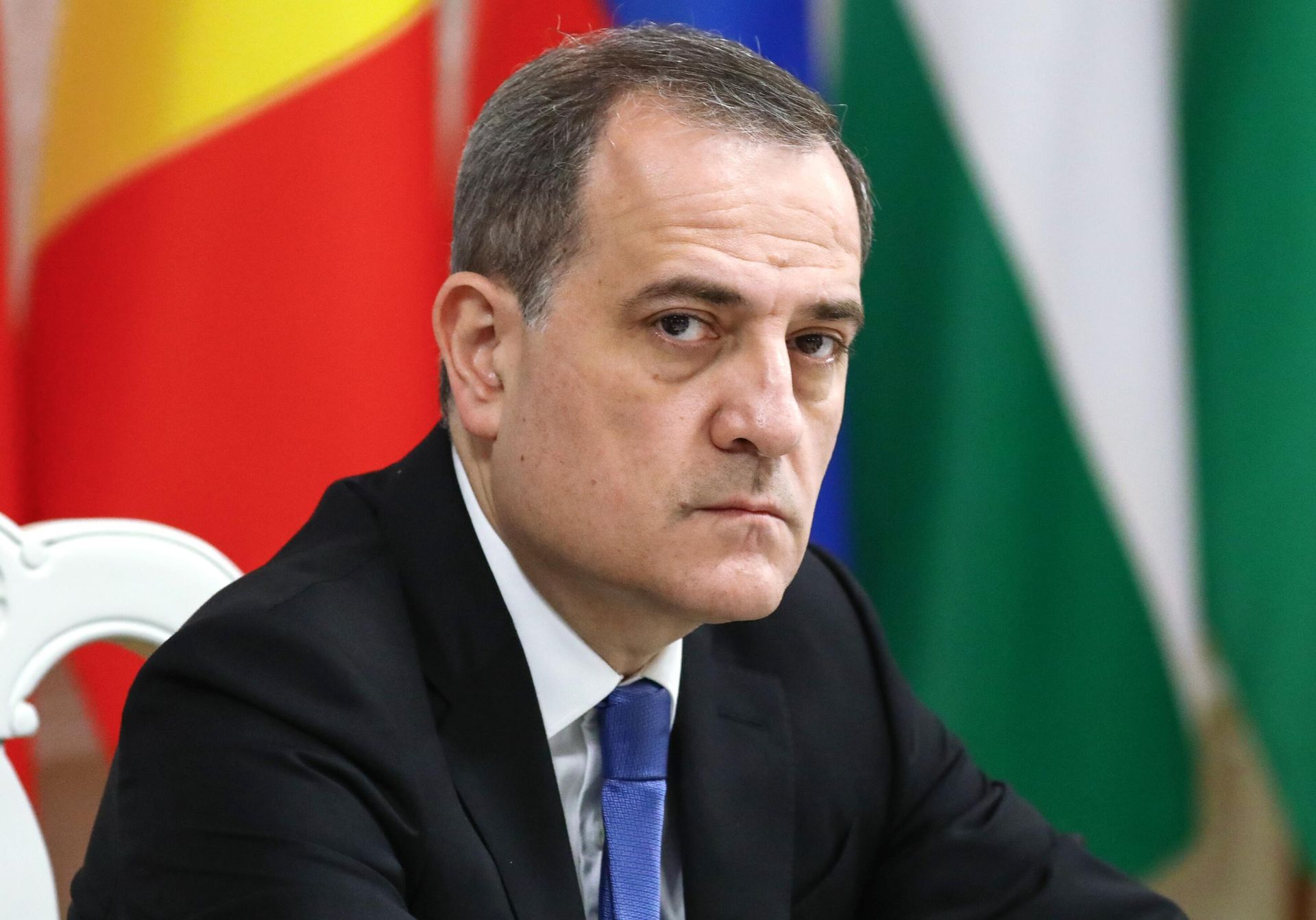 Министр иностранных дел Азербайджана Джейхун Байрамов во время заседания Совета министров иностранных дел СНГ - Sputnik Азербайджан, 1920, 14.10.2021