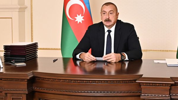 Президент Ильхам Алиев во время выступления на заседании Совета глав государств СНГ - Sputnik Азербайджан