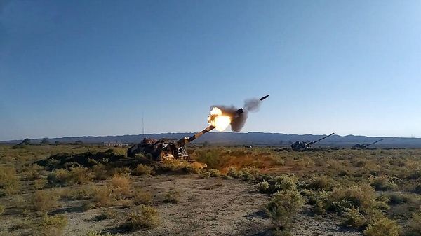 Артиллеристы Азербайджана уничтожили цели условного противника - Sputnik Азербайджан
