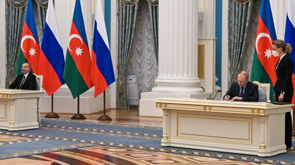Президент РФ В. Путин провел переговоры с президентом Азербайджана И. Алиевым - Sputnik Азербайджан