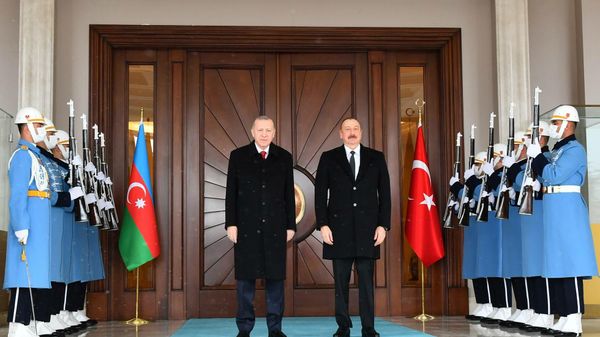 İlham Əliyev ilə Türkiyə Prezidenti Rəcəb Tayyib Ərdoğan arasında görüş başlayıb - Sputnik Азербайджан