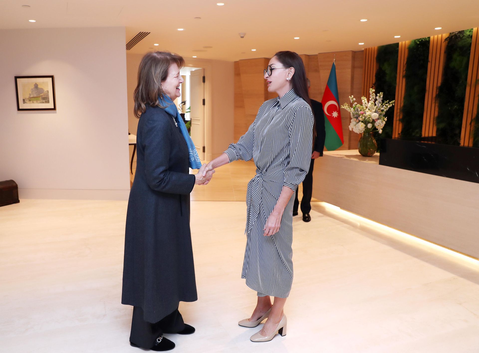 Azərbaycan Respublikasının Birinci vitse-prezidenti Mehriban Əliyeva martın 10-da Böyük Britaniyanın Baş nazirinin Azərbaycan üzrə ticarət elçisi Baronessa Emma Nikolson ilə görüşüb - Sputnik Азербайджан, 1920, 10.03.2022