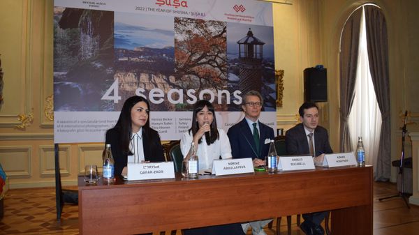 Пресс-конференция, посвященная проекту Four seasons of Shusha («Четыре сезона города Шуша») - Sputnik Азербайджан