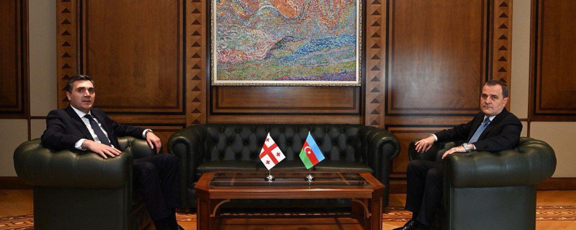 Встреча министров иностранных дел Азербайджана Джейхуна Байрамова и Грузии Илии Дарчиашвили в расширенном составе - Sputnik Азербайджан, 1920, 27.06.2024