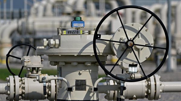 На одном из крупнейших межсетевых газовых узлов в Европе в Баумгартен-ан-дер-Марч, Австрия - Sputnik Азербайджан