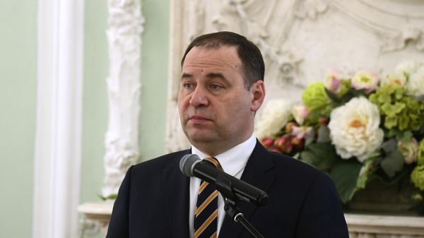 Премьер-министр Белоруссии Роман Головченко выступает на российско-белорусском бизнес-форуме Беларусь – Санкт-Петербург: взгляд в будущее в Санкт-Петербурге - Sputnik Азербайджан