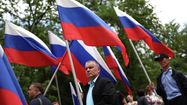 Митинг в поддержку Вооруженных сил РФ в Краснодаре - Sputnik Азербайджан
