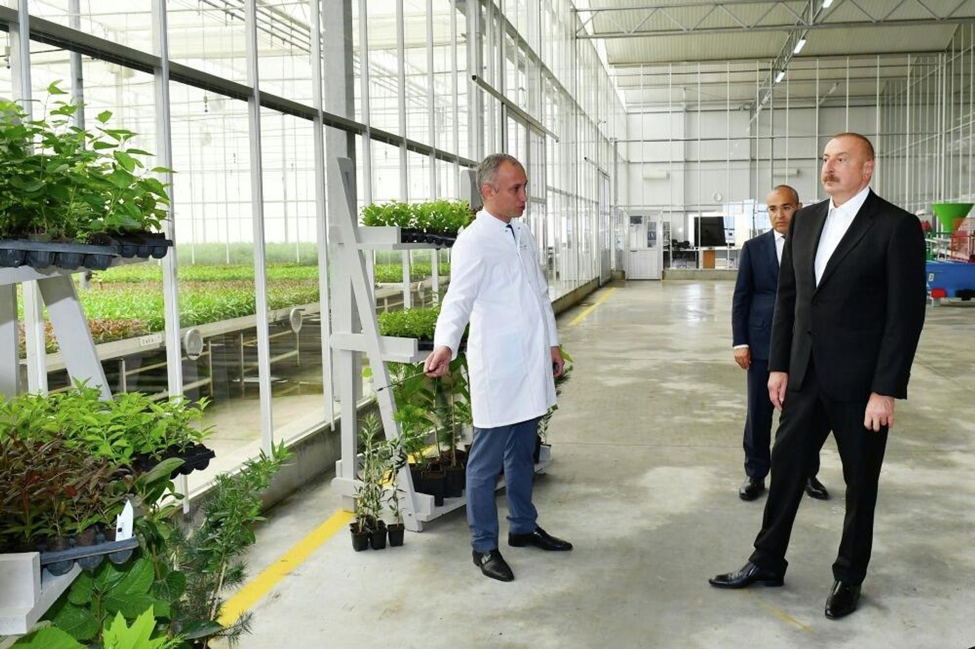 Azərbaycan Respublikasının Prezidenti İlham Əliyev və birinci xanım Mehriban Əliyeva Grand-Agro İnvitro Məhdud Məsuliyyətli Cəmiyyətinin müəssisəsinin fəaliyyəti ilə tanış olublar və Azbadam Məhdud Məsuliyyətli Cəmiyyətinin badam emalı zavodunun açılışında iştirak ediblər - Sputnik Азербайджан, 1920, 03.08.2022