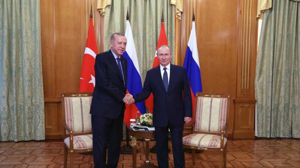 Владимир Путин и Реджеп Тайип Эрдоган, фото из архива - Sputnik Азербайджан