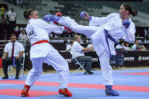 Азербайджанская каратистка Ирина Зарецка на турнире Премьер-лига Karate1 в Баку. - Sputnik Азербайджан