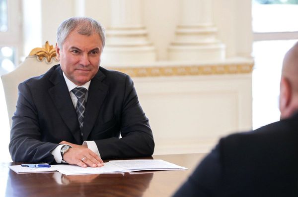 Председатель Государственной Думы Федерального Собрания Российской Федерации Вячеслав Володин на встрече с президентом Азербайджана Ильхамом Алиевым. - Sputnik Азербайджан