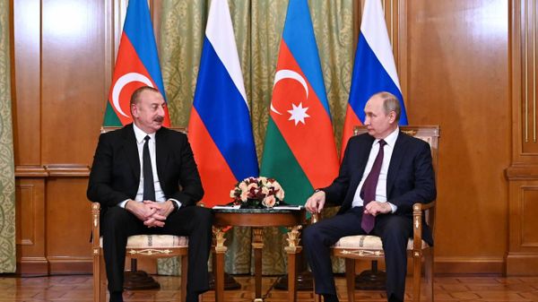 Президент Азербайджана Ильхам Алиев и Президент России Владимир Путин - Sputnik Азербайджан