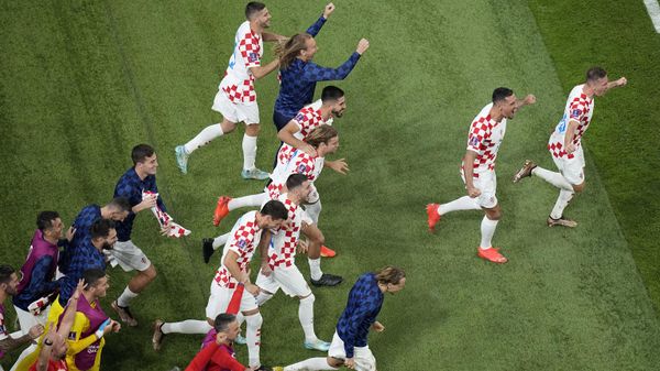 Xorvatiya futboolçuları Mərakeşlə oyunda qələbəyə sevinirlər - Sputnik Азербайджан