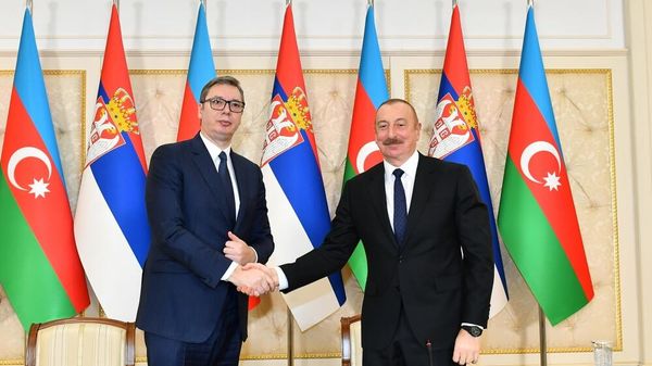 Президент Азербайджанской Республики Ильхам Алиев и Президент Республики Сербия Александар Вучич - Sputnik Азербайджан