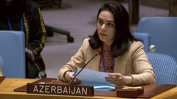 Временный поверенный в делах постоянного представительства Азербайджана при Организации Объединенных Наций (ООН) Нармин Ахангари  - Sputnik Азербайджан