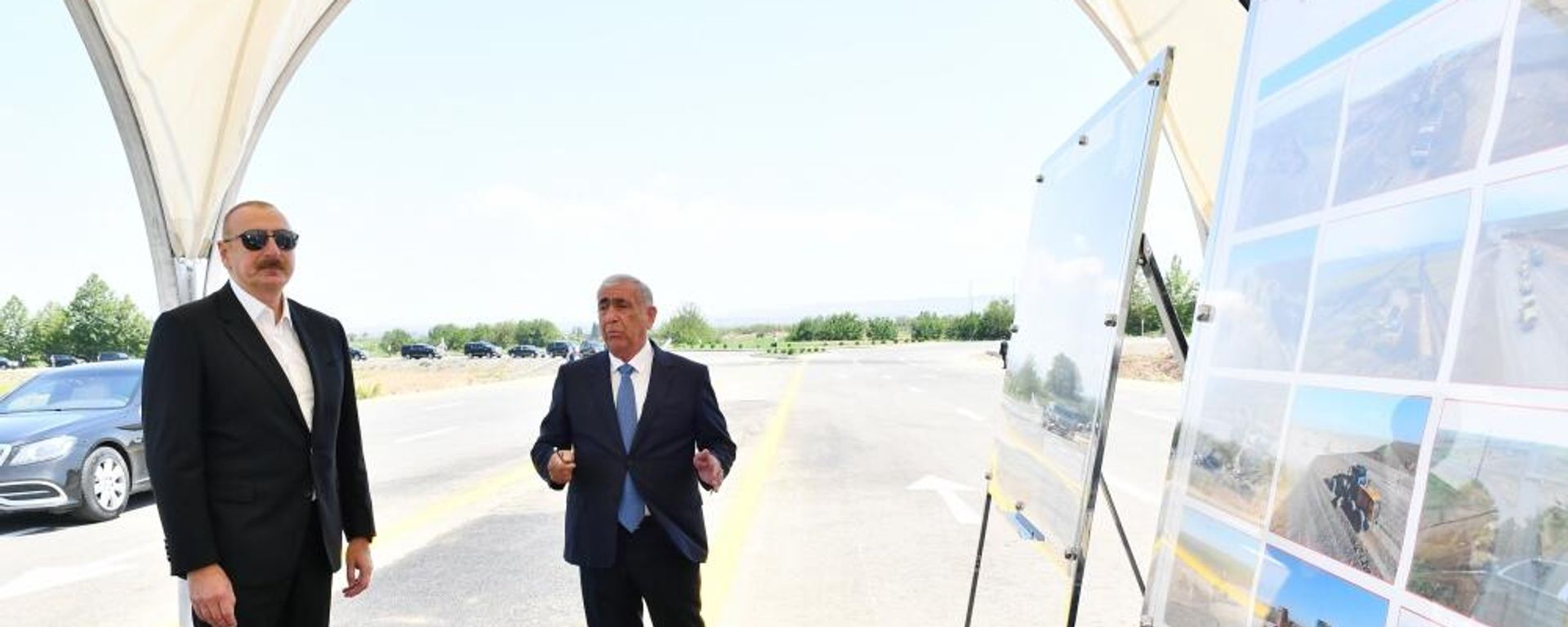 Prezident İlham Əliyev Əhmədbəyli-Füzuli-Şuşa avtomobil yolunun 27 kilometrlik hissəsinin tikintisi ilə tanış olub - Sputnik Азербайджан, 1920, 20.07.2023