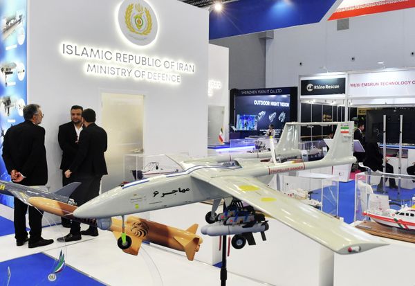 Иранский беспилотник HESA Ababil на выставке форума Армия-2023, Россия - Sputnik Азербайджан