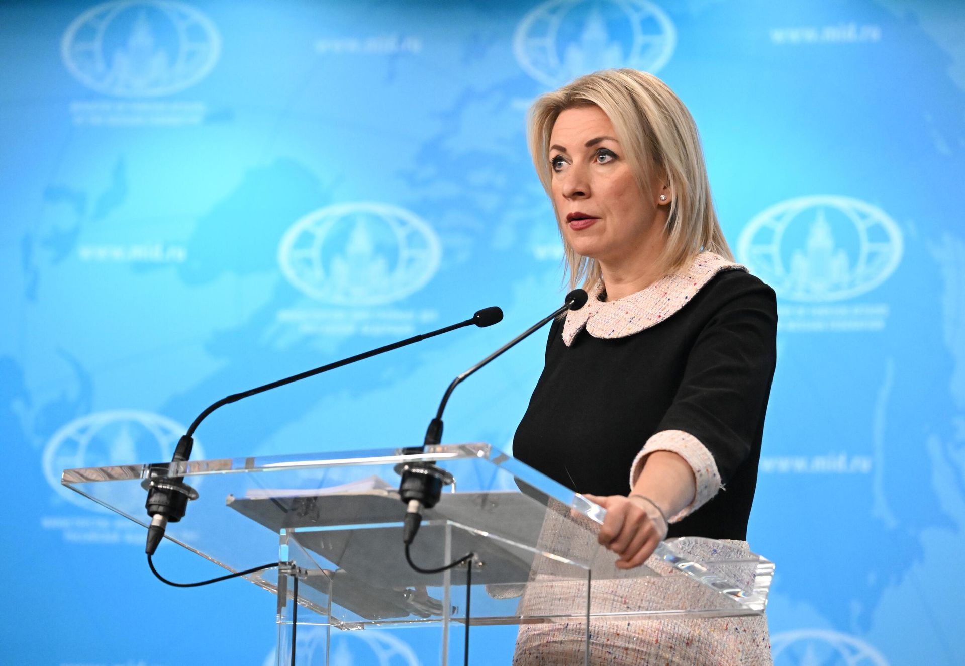 Rusiya Xarici İşlər Nazirliyinin rəsmi nümayəndəsi Mariya Zaxarova - Sputnik Азербайджан, 1920, 12.01.2024